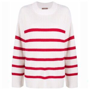 12 STOREEZ Oversized Striped Jumper In Red Stripe